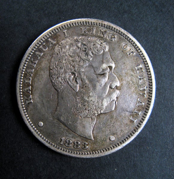 1883 HAWAII - 1 D - AKAHI DALA - KALAKAUA 1 - KING OF HAWAII. SILVER COIN. 38 mm Carousel 1