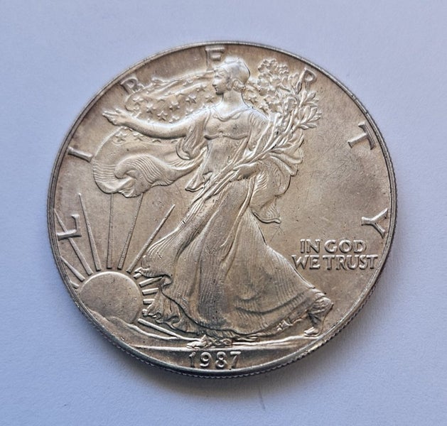 1987 USA Liberty 1oz fine silver $1 coin Carousel 1