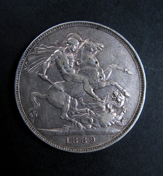 1889 GB CROWN - QUEEN VICTORIA. .925 SILVER. 38.61mm Carousel 1