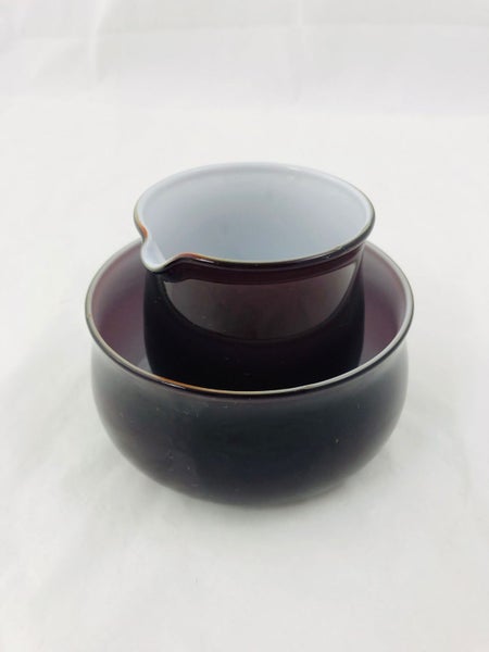 Glass Two Tone Sugar bowl & Creamer (21555)63990186435330112