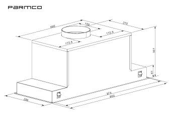 Parmco 900mm Integrated Turbo Pak Plus, Black Glass Carousel 4