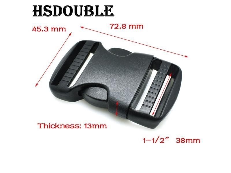 2 Pcs/Pack 20-50mm Plastic Hardware Dual Adjustable Side Release Buckles Molle Carousel 1