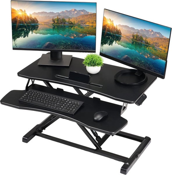 My Office Sit-Stand Desk Riser - Adjustable Height Standing Desk Converter Carousel 1