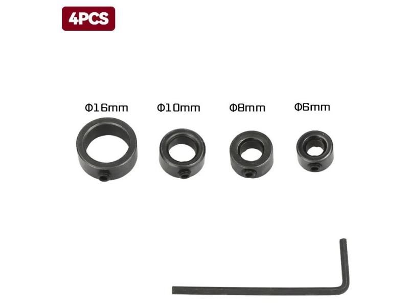 4/8pcs Woodworking Drill Locator 3-16mm Shaft Depth Collars Ring Carousel 1