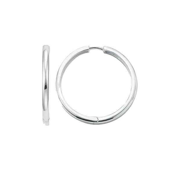 925 Sterling Silver Large Creole Hinged Hoop Earrings Europe Style Glam Jewel... Carousel 1