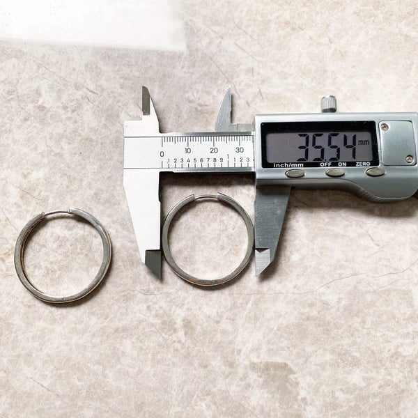 925 Sterling Silver Large Creole Hinged Hoop Earrings Europe Style Glam Jewel... Carousel 2