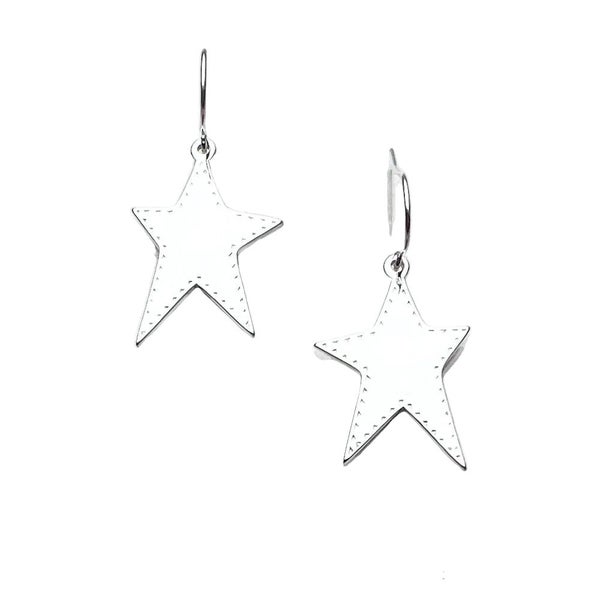 925 Sterling Silver Vintage Star Ear Drops For Women Carousel 1