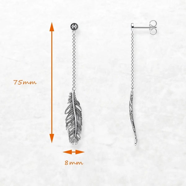 925 Sterling Silver Boho Feather Earrings Jewelry Carousel 2