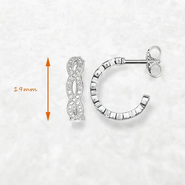 925 Sterling Silver Forever Love Hoop Earrings Real Romantic Gift For Women Carousel 2