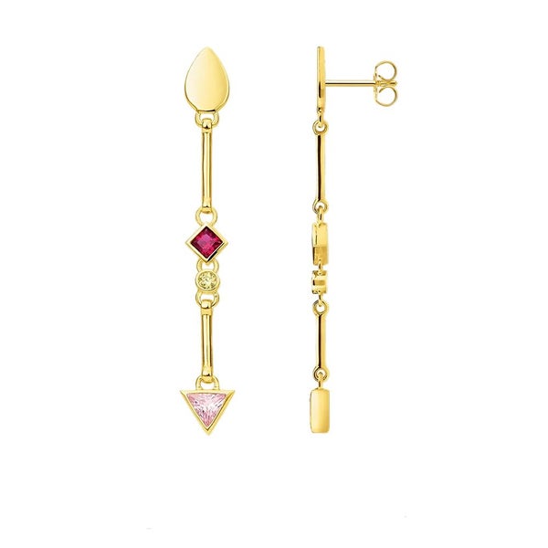 925 Sterling Silver Multicolour Stone Water Drop Earrings Carousel 1