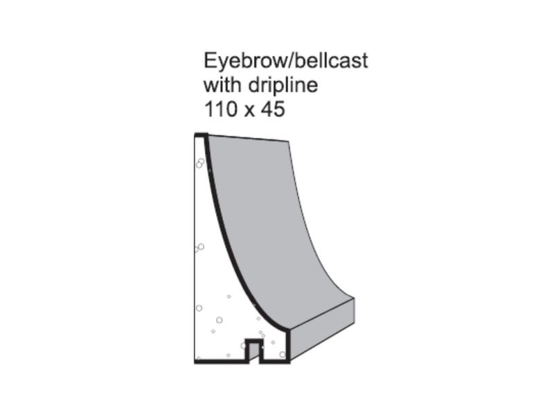 DecraShape® Pre-Plastered Exterior Mouldings - Bellcast with Groove 110 × 45 mm Carousel 2