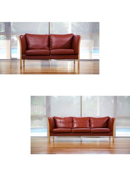 Danish 3+2 Leather Sofa By Stouby Carousel 15