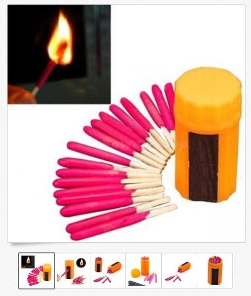 Camping Hiking Emergency Survival Windproof Stormproof Matches Case Kit Carousel 1