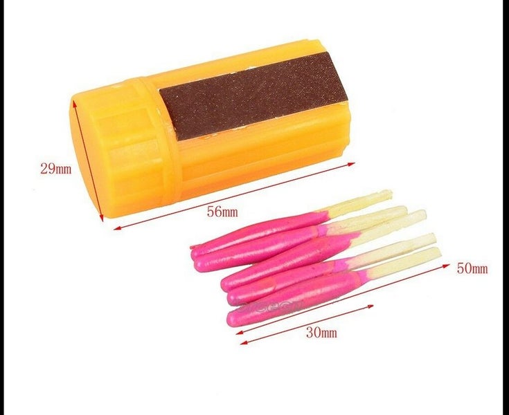 Camping Hiking Emergency Survival Windproof Stormproof Matches Case Kit Carousel 2