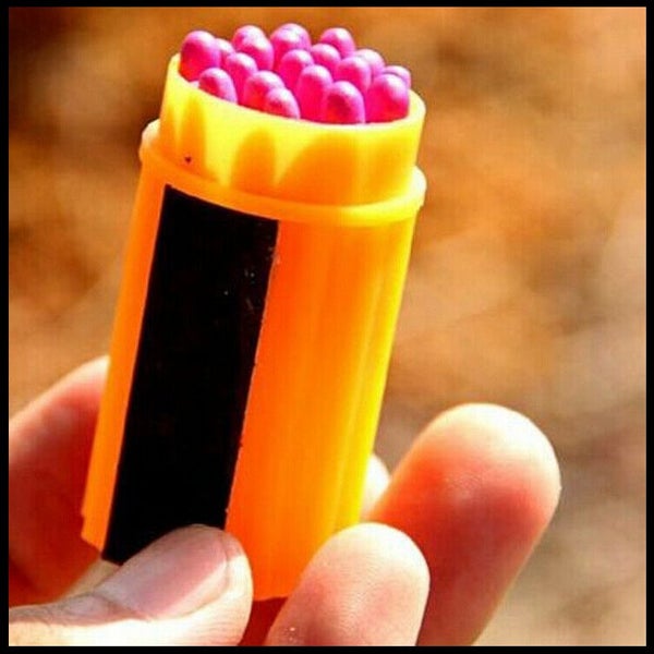 Camping Hiking Emergency Survival Windproof Stormproof Matches Case Kit Carousel 3