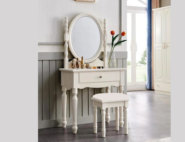 French Style Dressing Table With Stool Carousel 1