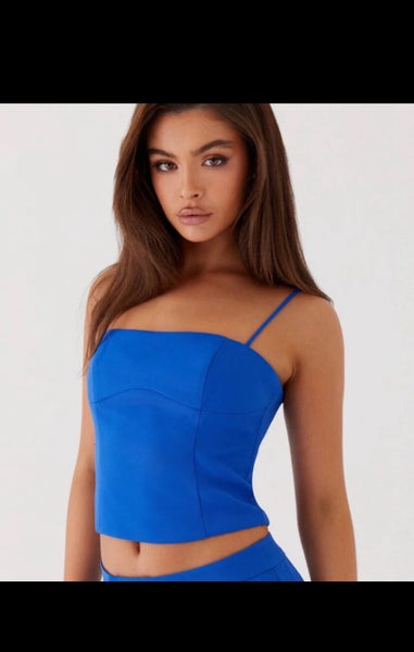 *$90 RP* NEW WITH TAG PEPPERMAYO BLUE CROP TOP Carousel 1