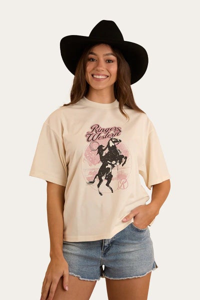 Ringers Western Wild Ride Womens Oversized T-Shirt Carousel 1