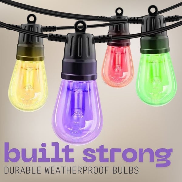 Smart RGB Festoon Lights For Parties & Events - App Control - 15m with 20 Bulbs Carousel 2