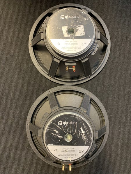 2 x QTX sound 902 559UN 18" SPEAKERS. Carousel 4