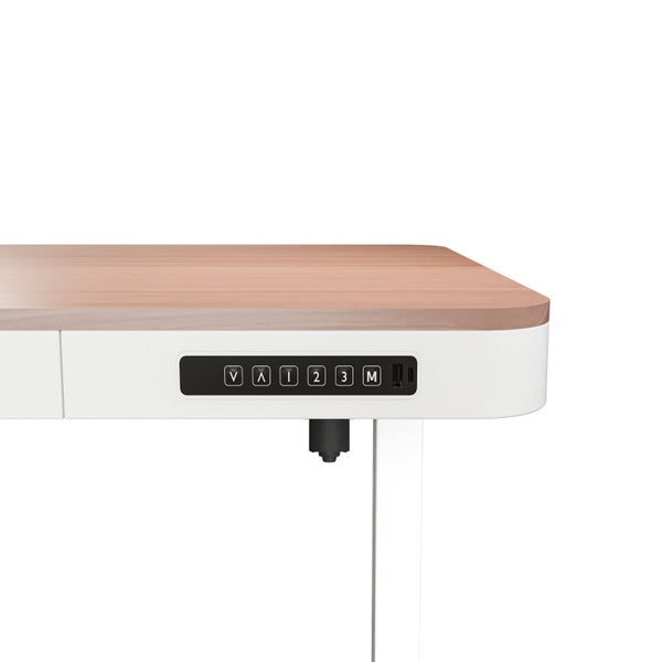 ErgoLift Single Motor Sit Stand Desk with Drawer Maple 1.2m Carousel 2