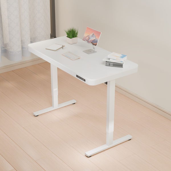 ErgoLift Single Motor Sit Stand Desk with Drawer White 1.2m Carousel 1