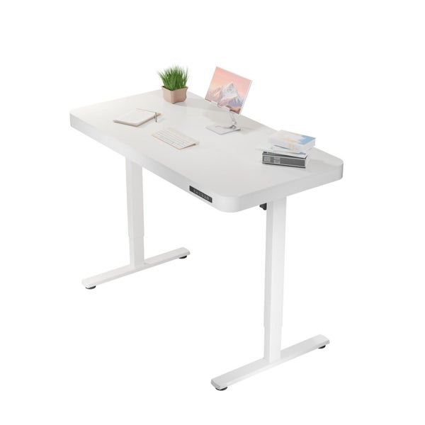 ErgoLift Single Motor Sit Stand Desk with Drawer White 1.2m Carousel 3