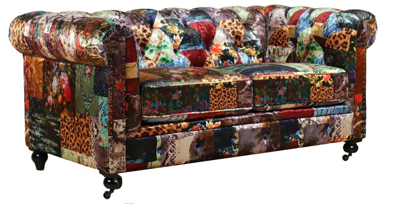 Winston Chesterfield Patchwork 2 Seater Sofa Carousel 1