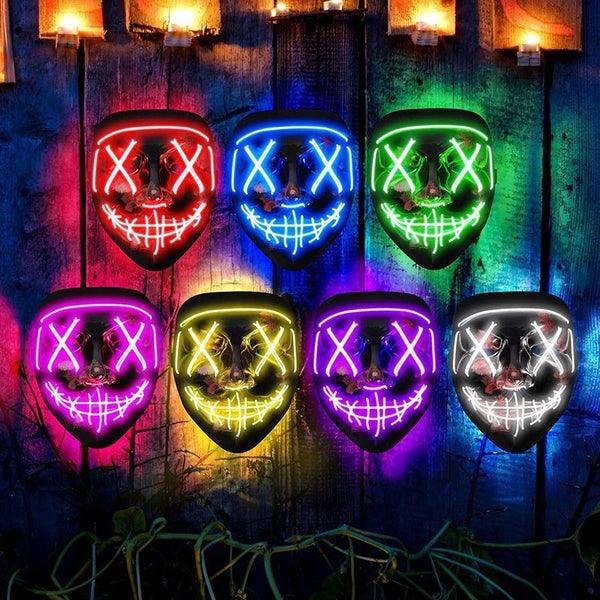 Glow LED Party Costume Mask Halloween Masks Carousel 1