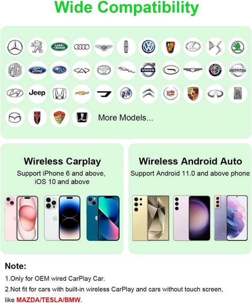 Wireless Apple Carplay Android Adapter Support Netflix/YouTube63617778336258114