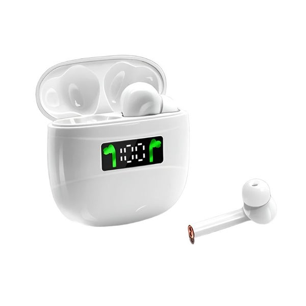 Waterproof Wireless Bluetooth Earbuds With Led Display And Hifi Sound White Carousel 1
