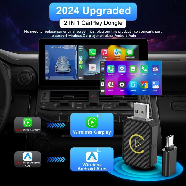 New Wireless Apple Carplay Android Auto Adapter64157513712129112