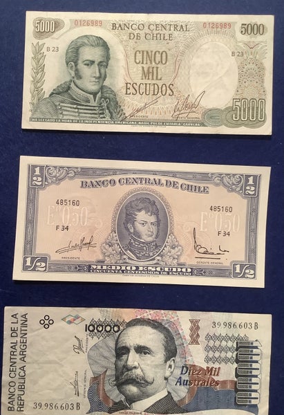 South American Banknotes x 6 Carousel 2