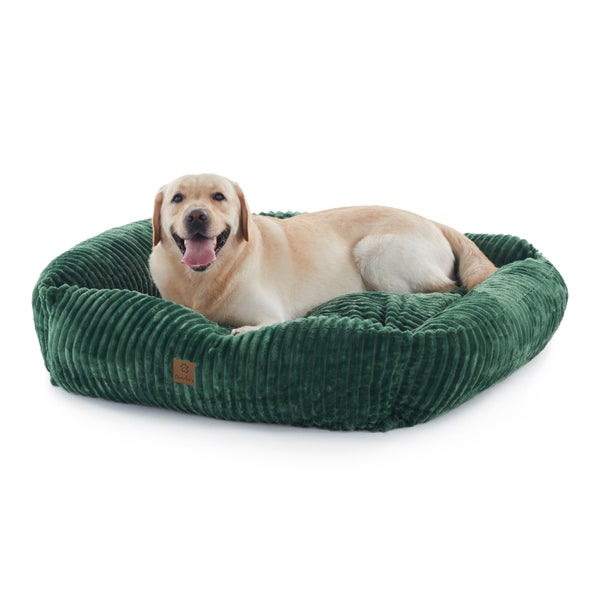 Charlie's Ascher Plush Corduroy Square Dog Bed Eden Green - Medium Carousel 2