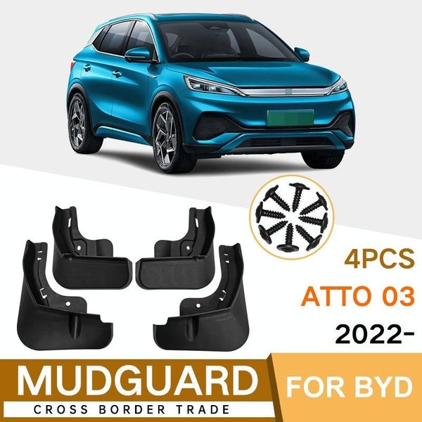 For Byd Atto 03 Yuan Plus 2022 4Pcs / Set Car Auto Soft Plastic Splash Flaps Fen Carousel 2