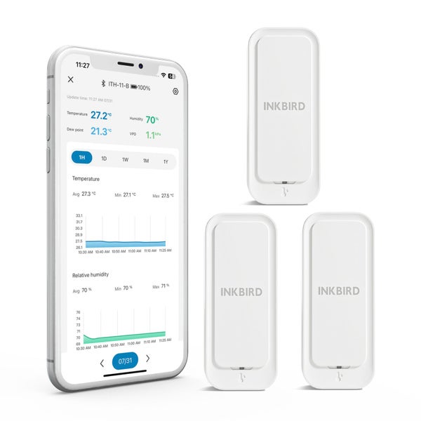 INKBIRD Bluetooth Thermo-hygrometer ITH-11-B 3-Sensor Pack Carousel 2