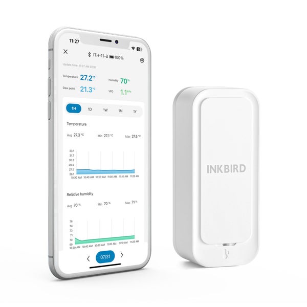INKBIRD ITH-11-B Bluetooth Thermo-hygrometer 1-Sensor Pack Carousel 10