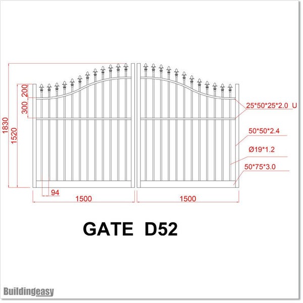 Aluminium Double Swing Driveway Gate 3M X 1.8M Carousel 2