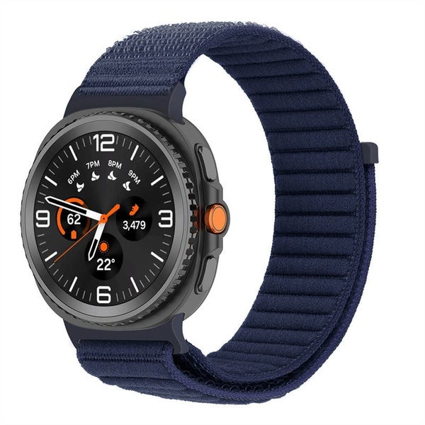 Samsung Galaxy Watch 8 40mm 44mm Nylon Bands Sport Solo Loop Straps-Dark Blue Carousel 1