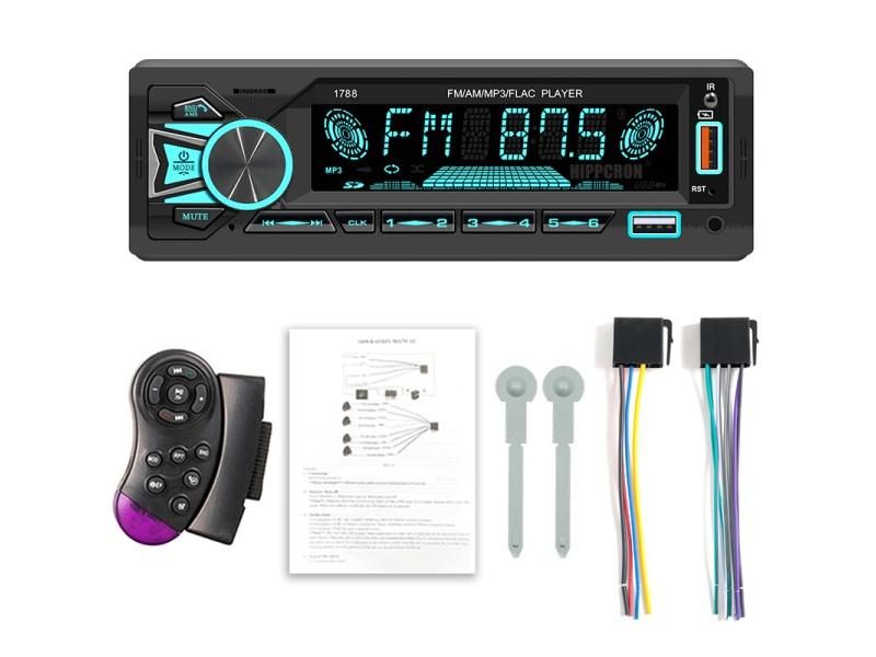 SINOVCLE Car Radio 1din Srereo Bluetooth MP3 Player FM Receiver With Remote Carousel 1