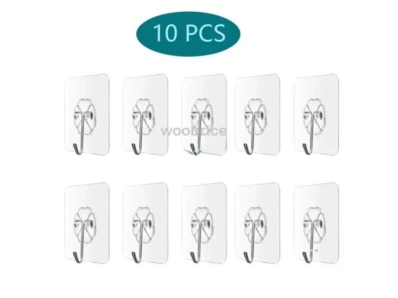 Transparent Self Adhesive Wall Hooks Hangers Key Holder Towel Holder Bathroom Carousel 1