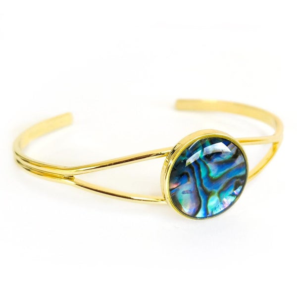 BBJ1105BG Paua Bangle Gold Plated Round Boxed Carousel 1