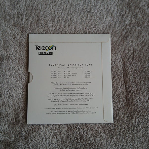1993 -1994 The Whitbread Round The World Yacht Race Telecom Phonecard Carousel 2