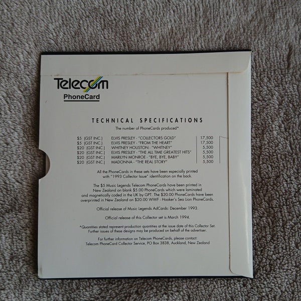 Music Legends 1994 Telecom Phonecard Carousel 2