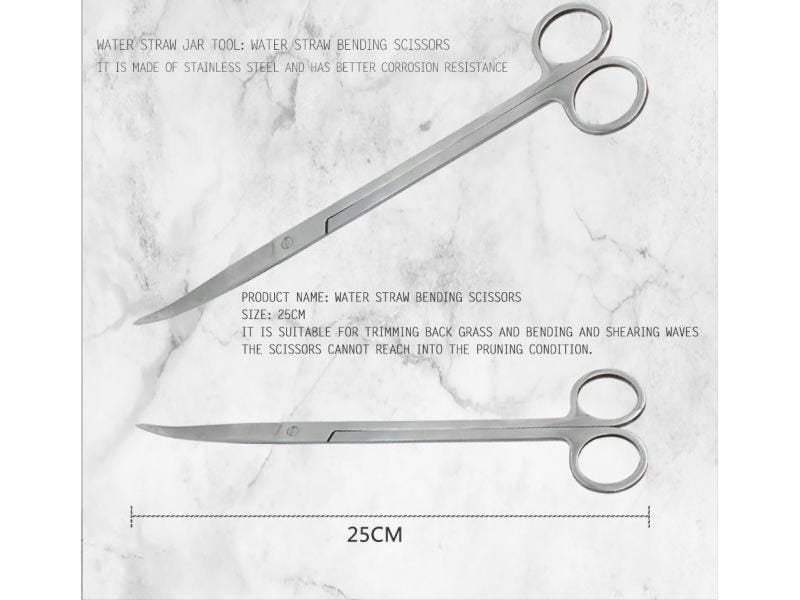 Aquarium Stainless Steel Trim Long Scissors Sharp Straight And Curved Wave Carousel 1
