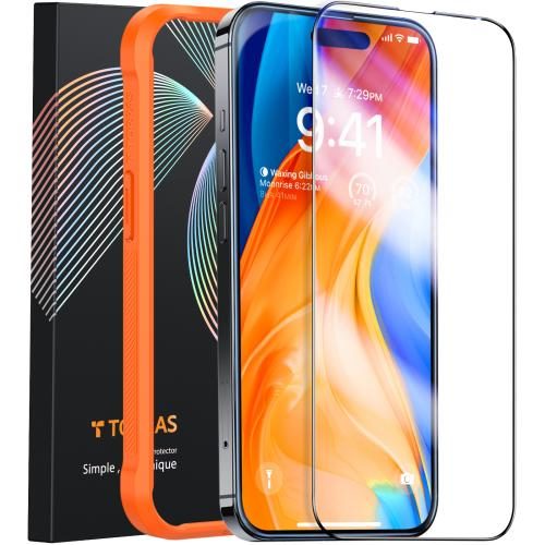 Torras iPhone 15 / 14 Pro (6.1") Premium Tempered Glass Screen Protector - Clear Carousel 1