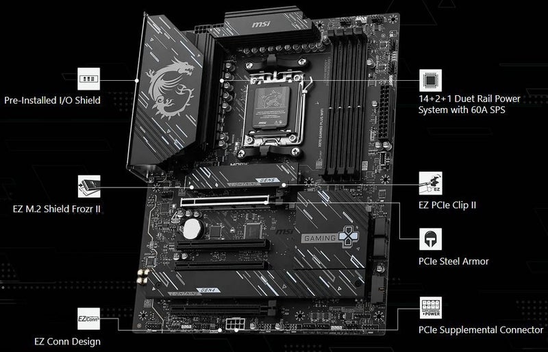 afterpay - MSI PRO X870 Gaming Plus WIFI X870 DDR5 AMD AM5 Ryzen ATX Motherboard Carousel 1