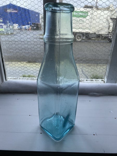 Large ice blue Goldfields Cathedral pickle bottle. Carousel 2