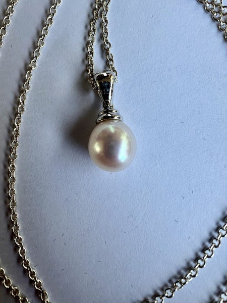 New Sterling Silver & Fresh Water Pendant & Chain #V137 Carousel 2