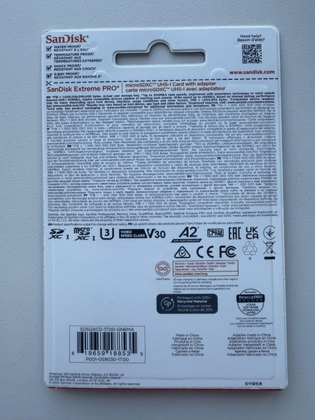 SanDisk Extreme Pro Micro SDXC Memory Card 1TB63617602045186111